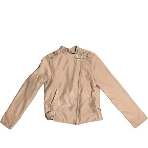 Be Cool Tan Moto Jacket Size: Small